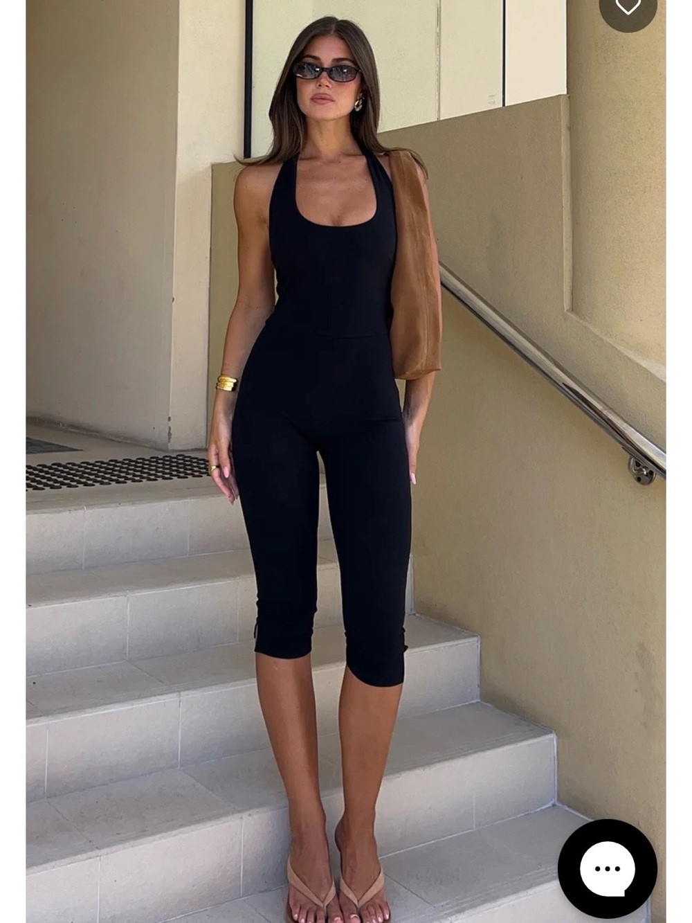 White Fox Boutique Black Halter Cropped Jumpsuit